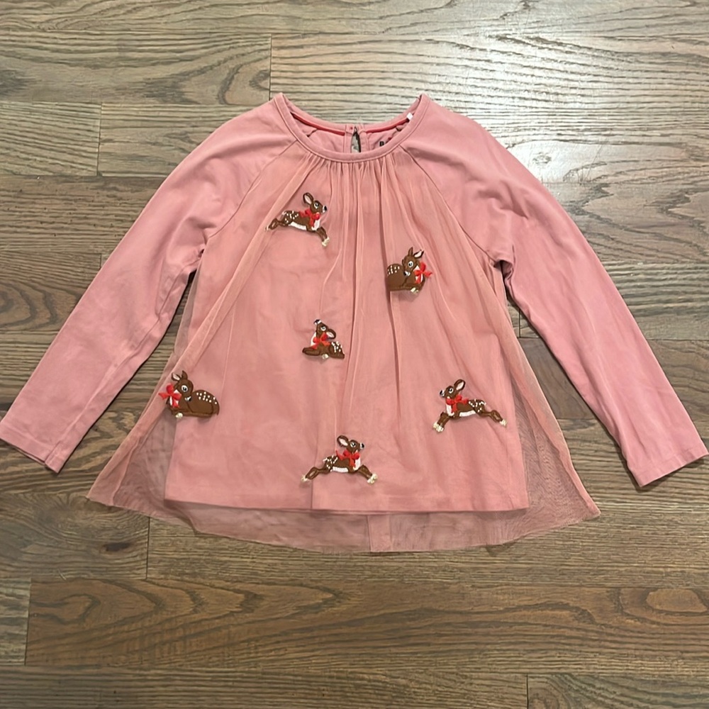 Mini Boden Reindeer Top EUC 5-6 years